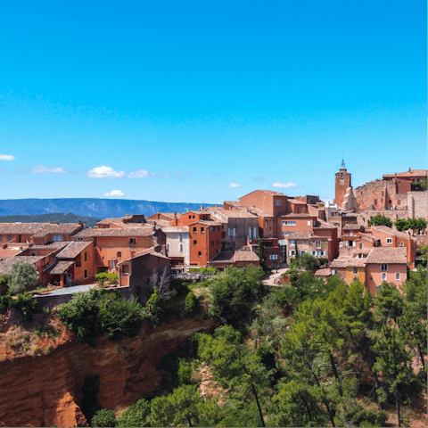 Visit Roussillon, just a fifteen-minute drive away