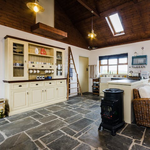 Whip up some hearty Irish stew in the quaint kitchen