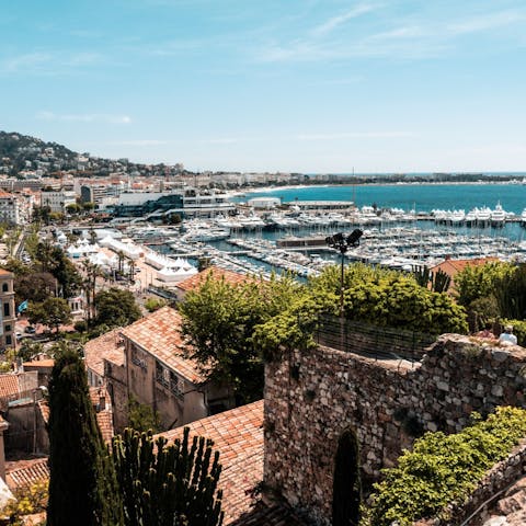 Soak up the glamour of Cannes, less than a twenty-minute drive away