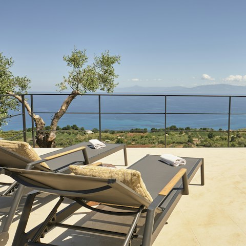 Soak up stunning sea views as you sunbathe