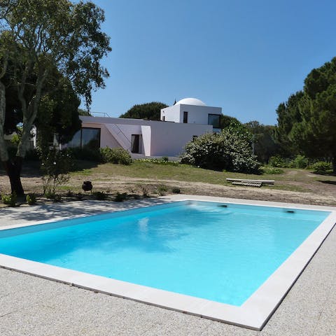 Slip into the private pool and escape the heat of the day
