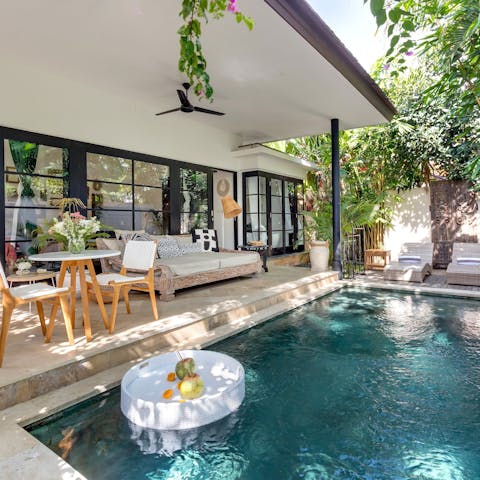 Feel refreshed after a swim in the private pool