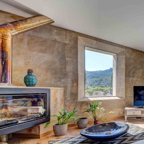 Gather around the wood burner on chillier nights