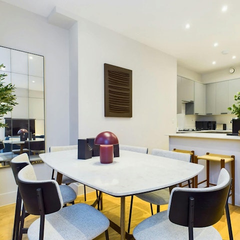 Enjoy leisurely meals at the dining table