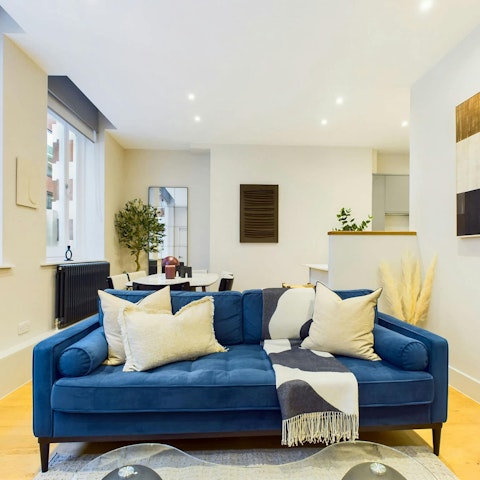Relax on the sofa after seeing a West End show