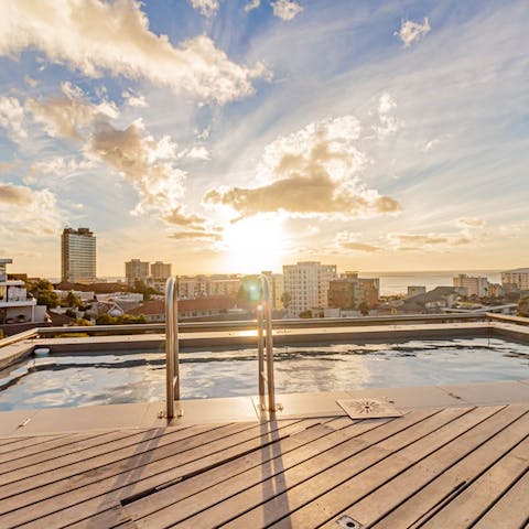 Go for a sunset swim in the pool for a truly magical experience