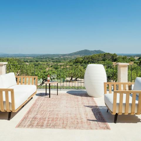 Admire the mountain views with a cup of coffee in hand on the elevated terrace