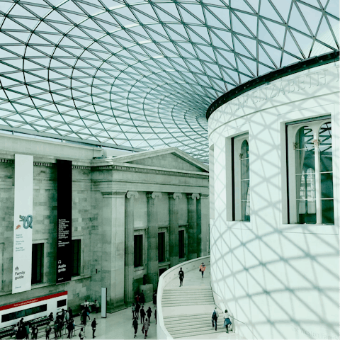 Stroll thirteen minutes to The British Museum and see the Rosetta Stone