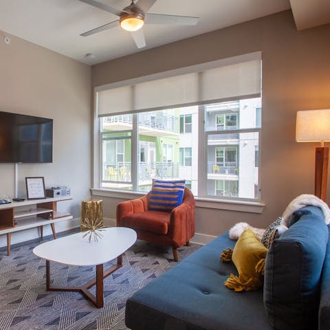 Kick back and relax in the plush living space