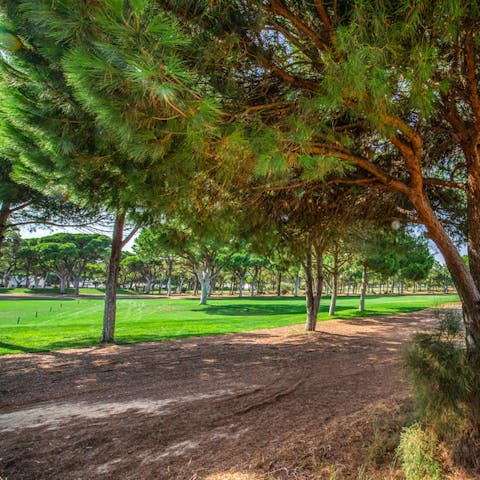 Enjoy views over the verdant Pinhal golf course next door