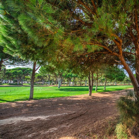 Enjoy views over the verdant Pinhal golf course next door