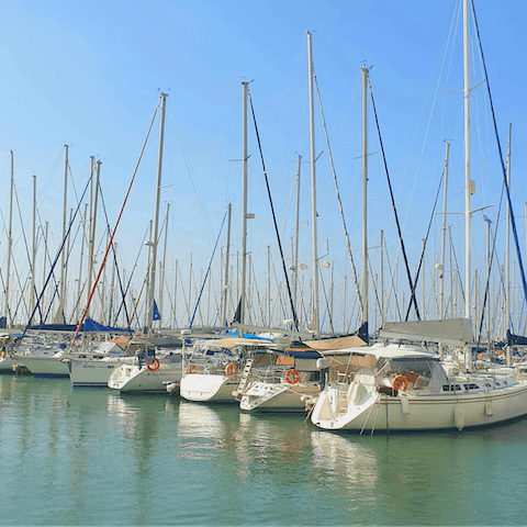 Wander over to Herzliya Marina in twenty minutes and catch the sunset