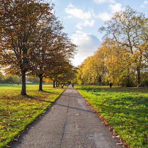 Take a stroll through beautiful Hyde Park, a ten-minute walk away