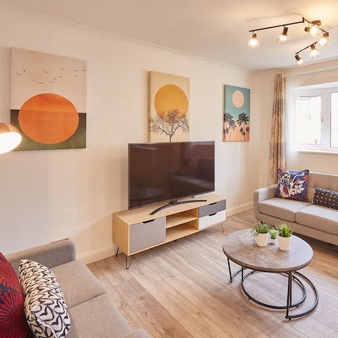 Feel at peace amongst the mellow artwork and decor