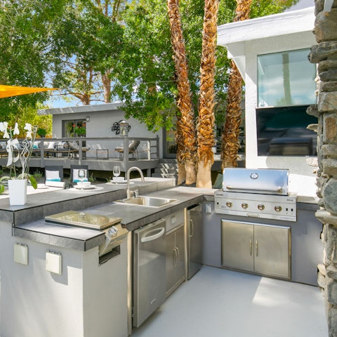 Fire up the barbecue in the summer kitchen and feast in the sunshine