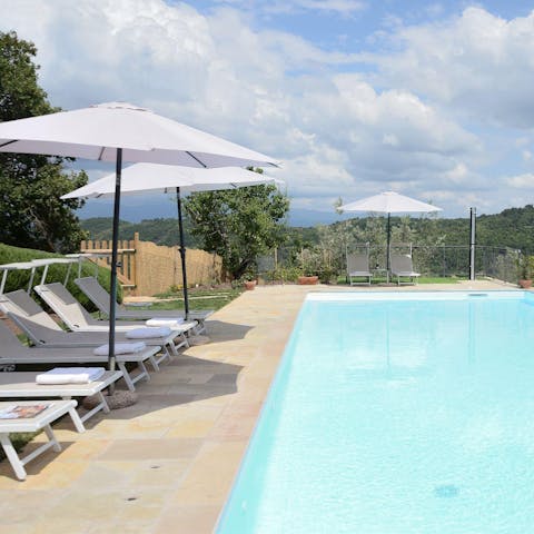 Soak up the sun from in or beside the private pool