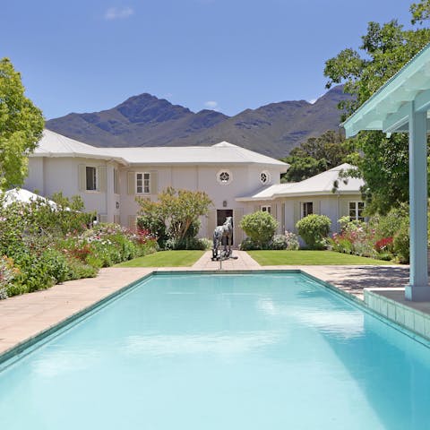 Cool off from the sun with a dip in the pristine pool