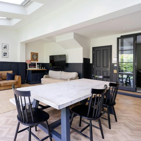 Dine or entertain around the large table