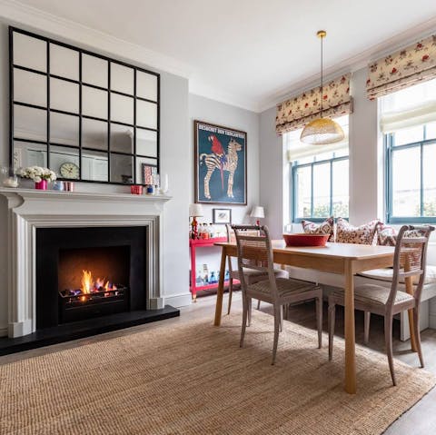 Curl up around the fire after family dinners