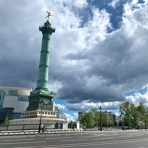 Take in the history at Place de la Bastille, just down the road