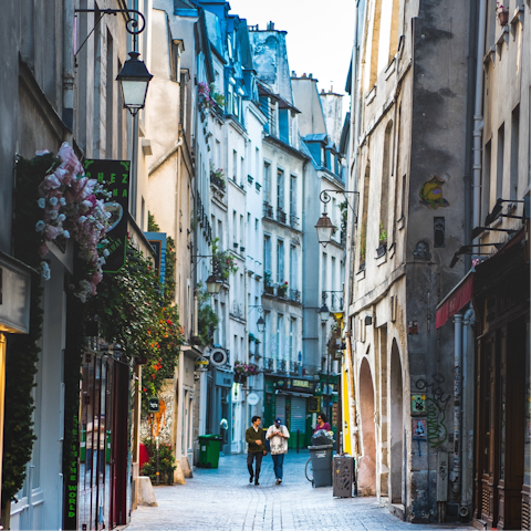 Shop in the vintage boutiques of Le Marais – it's a short walk away