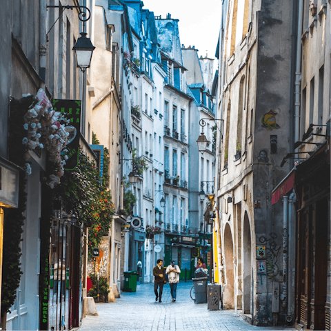 Shop in the vintage boutiques of Le Marais – it's a short walk away
