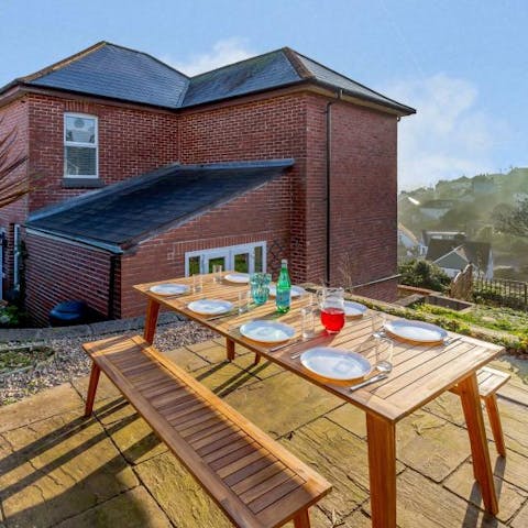 Fire up the barbecue and serve an alfresco feast in the back garden