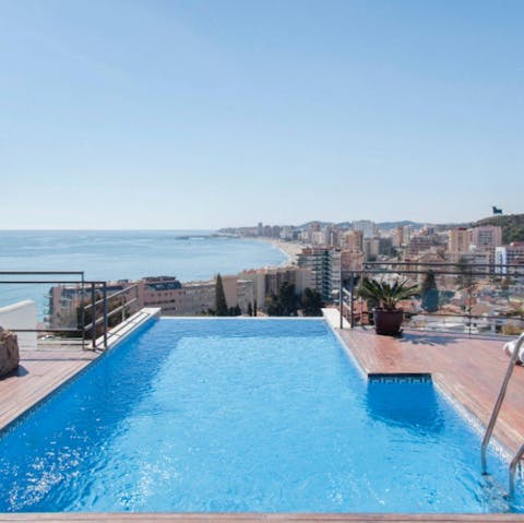 Make a splash in the private swimming pool