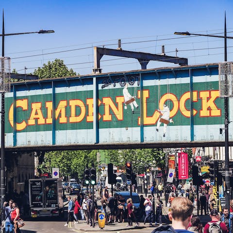 Take a fifteen-minute stroll along the Regent's Canal to Camden