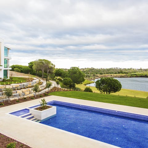 Cool off from the heat of the day with a dip in the shared pool
