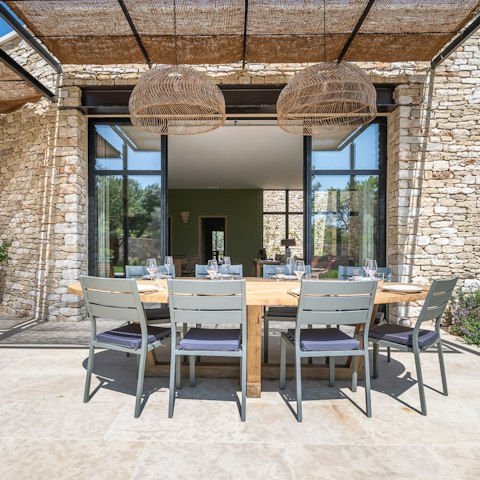 Gather on the terrace for alfresco dinner and drinks