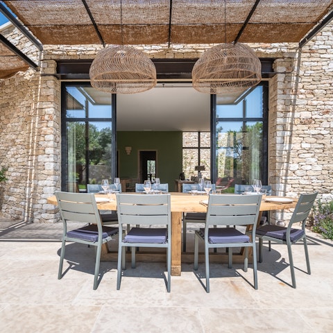 Gather on the terrace for alfresco dinner and drinks