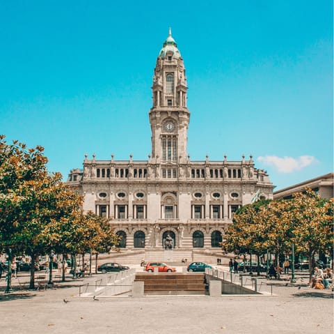 Stay on an old street running parallel to Porto's leafy squares