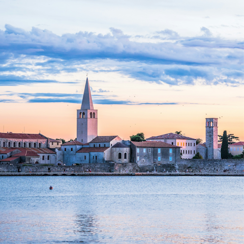 Spend the sightseeing in Poreč, 16km away