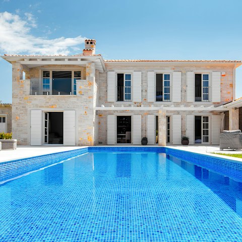 Float the day away in the private pool