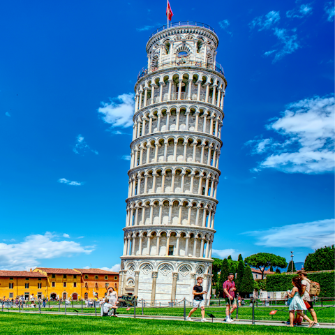 Visit the Leaning Tower of Pisa, under an hour's drive away