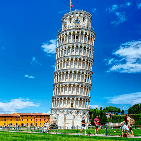 Visit the Leaning Tower of Pisa, under an hour's drive away