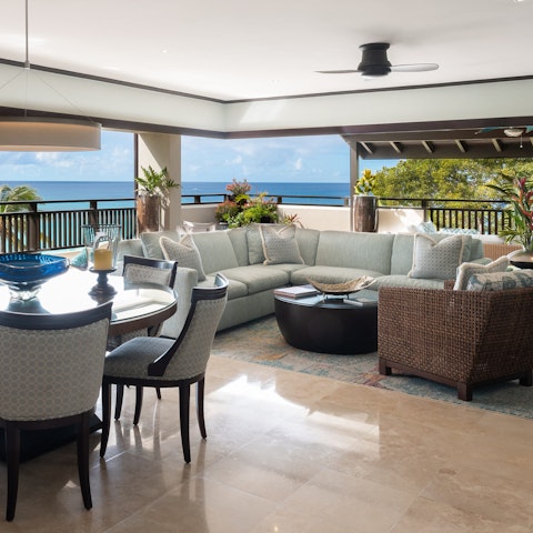 Get comfortable in the bright and stylish living area