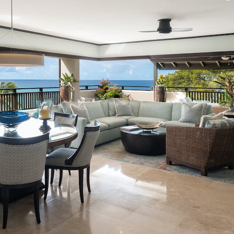 Get comfortable in the bright and stylish living area