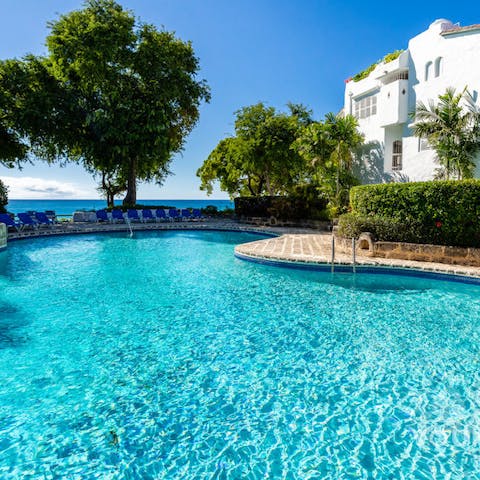 Take advantage of the glistening communal pool