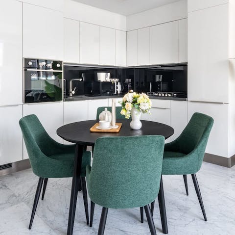 Rustle up a delicious meal and share it at the dining table