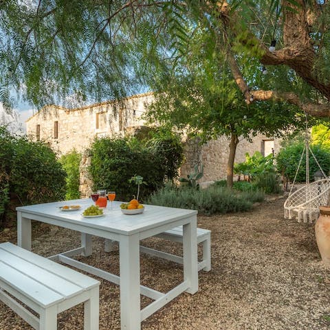 Escape the group for a while in a shady spot in the grounds