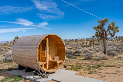 Sweat it out in the cedar sauna beneath an endless High Desert sky