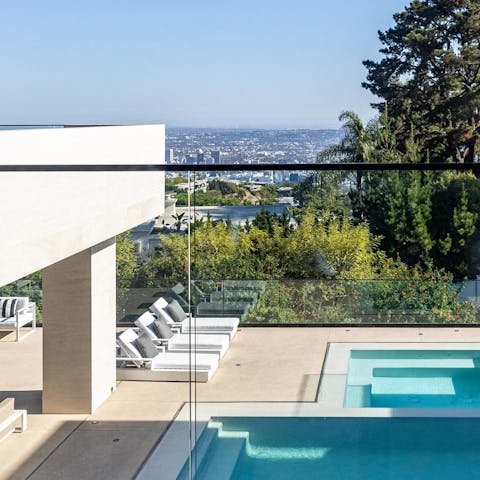 Enjoy panoramic views of the Los Angeles skyline