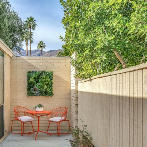 Sip your morning coffee outside as you make your day's plans