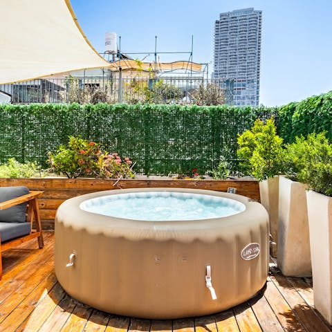 Take an afternoon dip in the hot tub