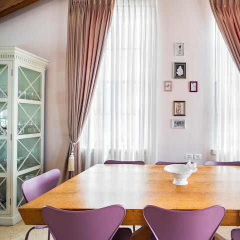 Lay the table for an atmospheric evening meal