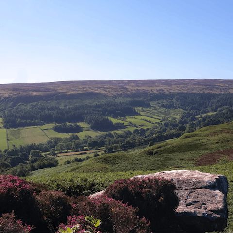Enjoy long walks through the North York Moors, a five-minute drive away