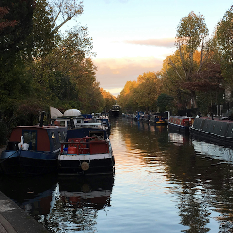 Wander along the pretty canals in Little Venice, moments away