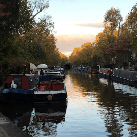 Wander along the pretty canals in Little Venice, moments away